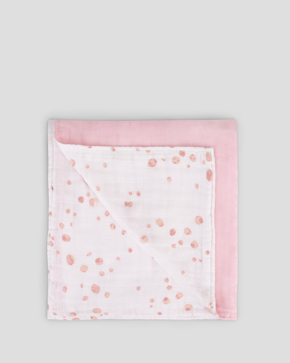 Pink and white polka dot baby blanket hotsell