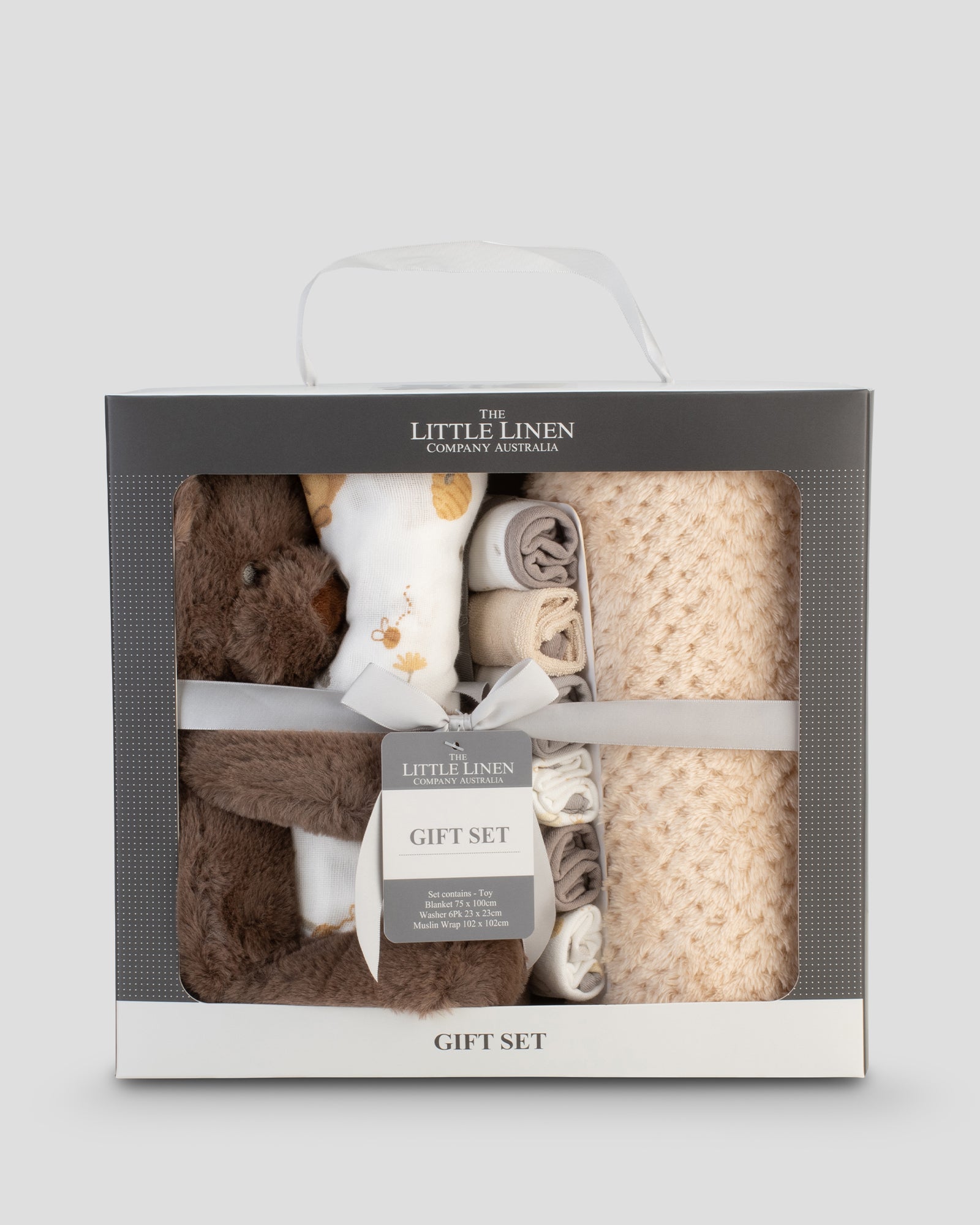 Little Linen Boxed Gift Set Nectar Bear Front Pack