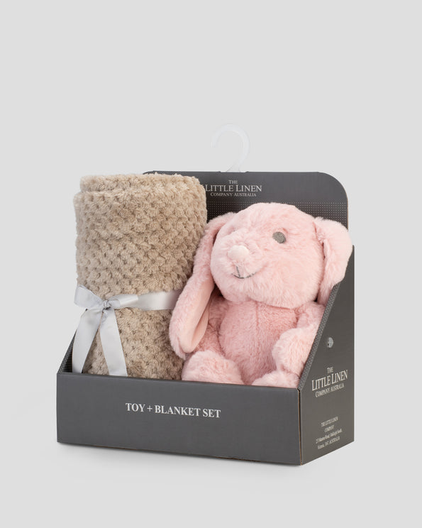 Little Linen Plush Baby Toy & Blanket Harvest Bunny Side Pack
