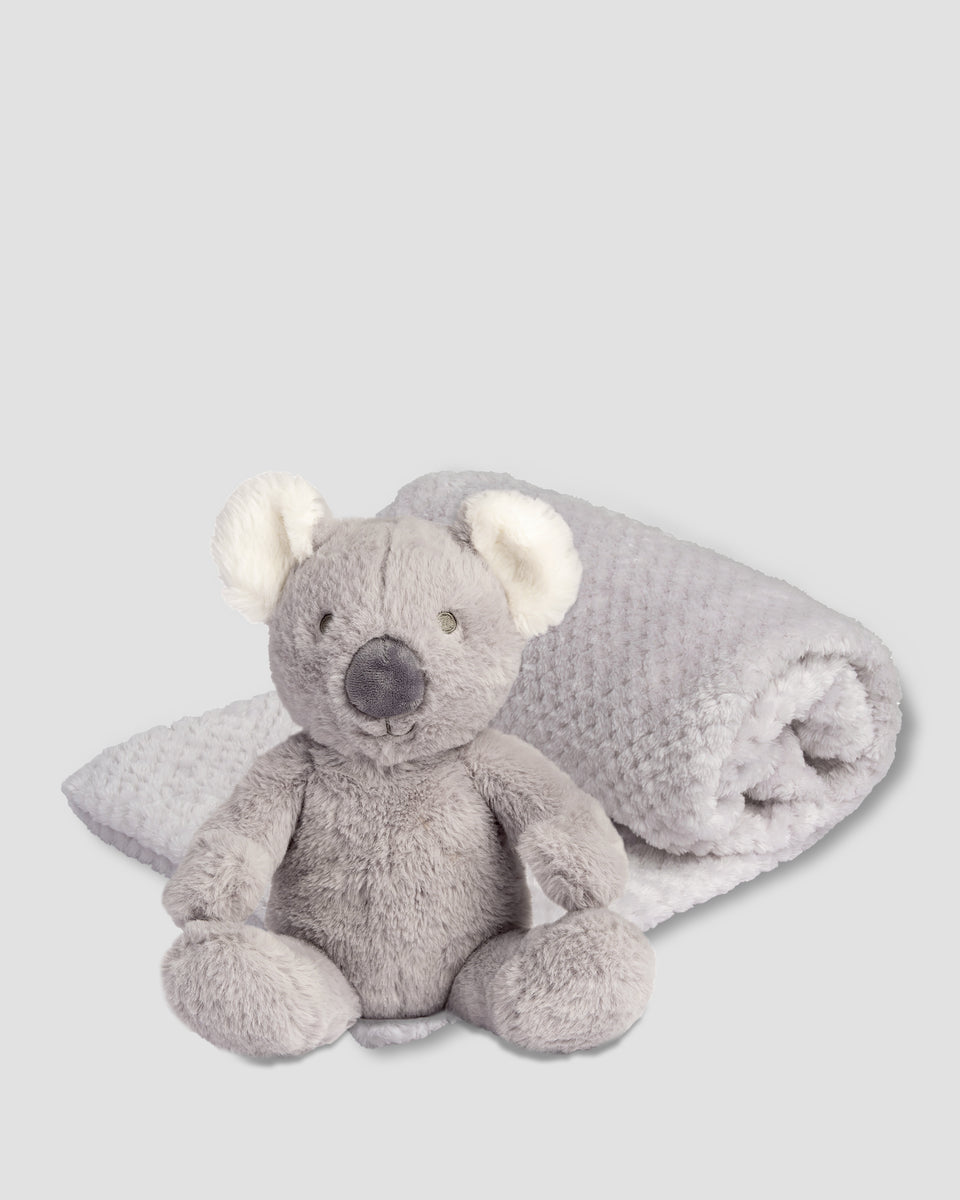 The Little Linen Company Soft Plush Baby Toy & Blanket Cheeky Koala