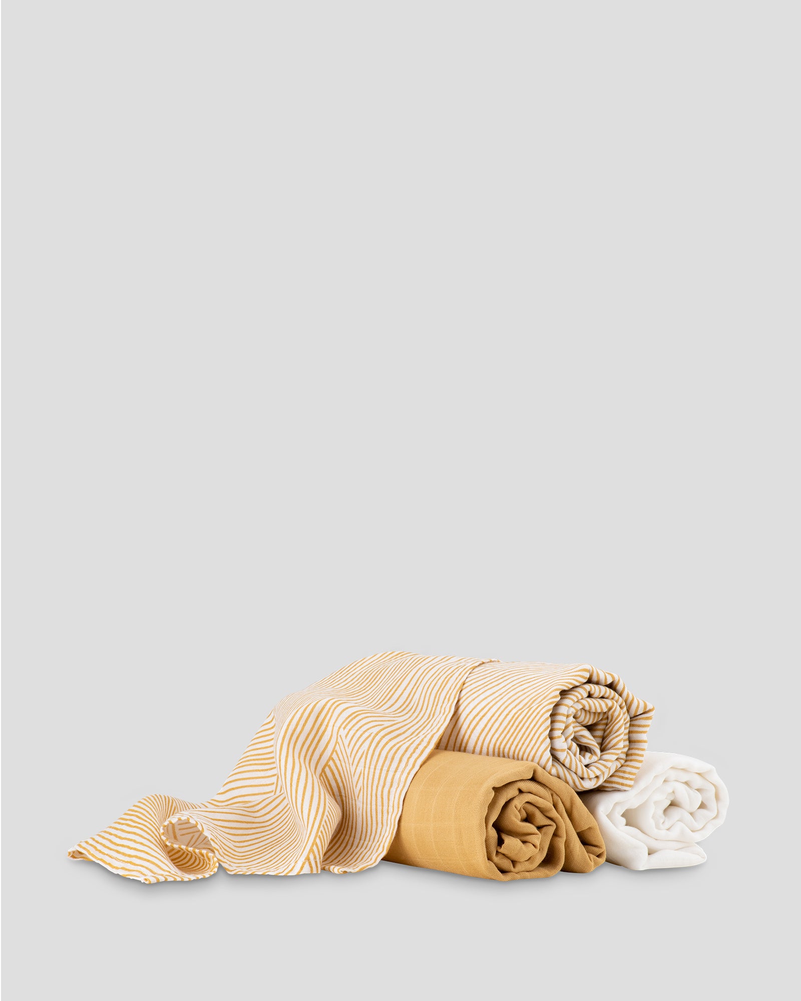 Little Bamboo Muslin Wraps 3 Pack - Linear Sands Marigold