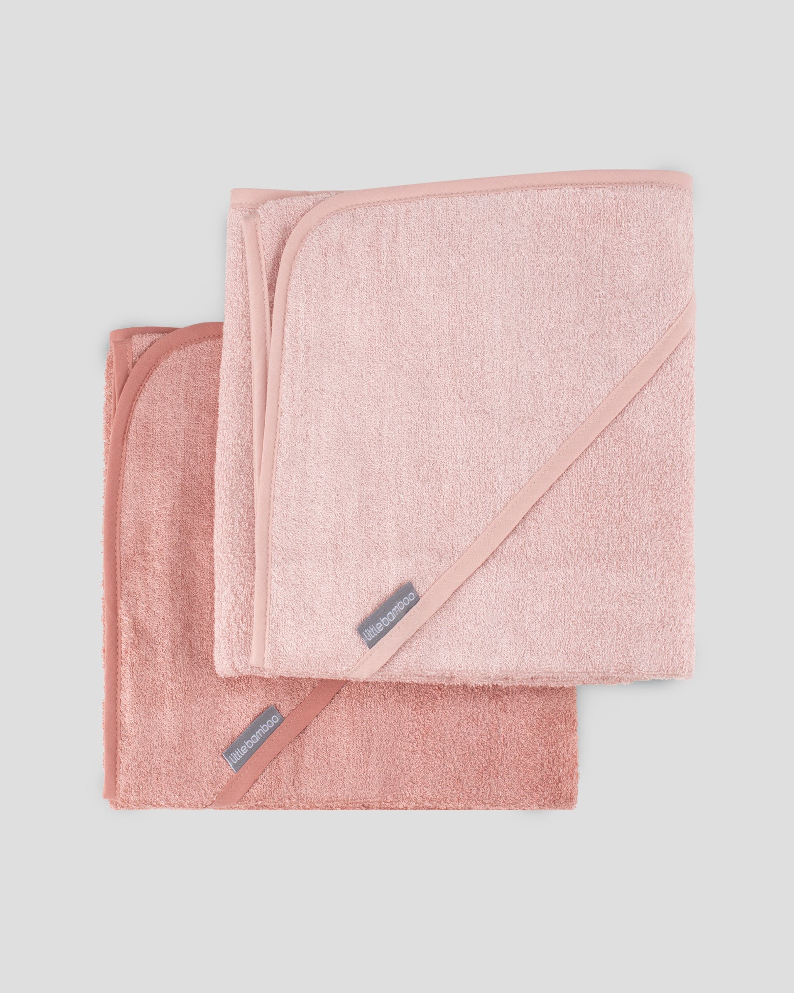 Little Bamboo Baby Hooded Towel 2PK - Dusty Rose