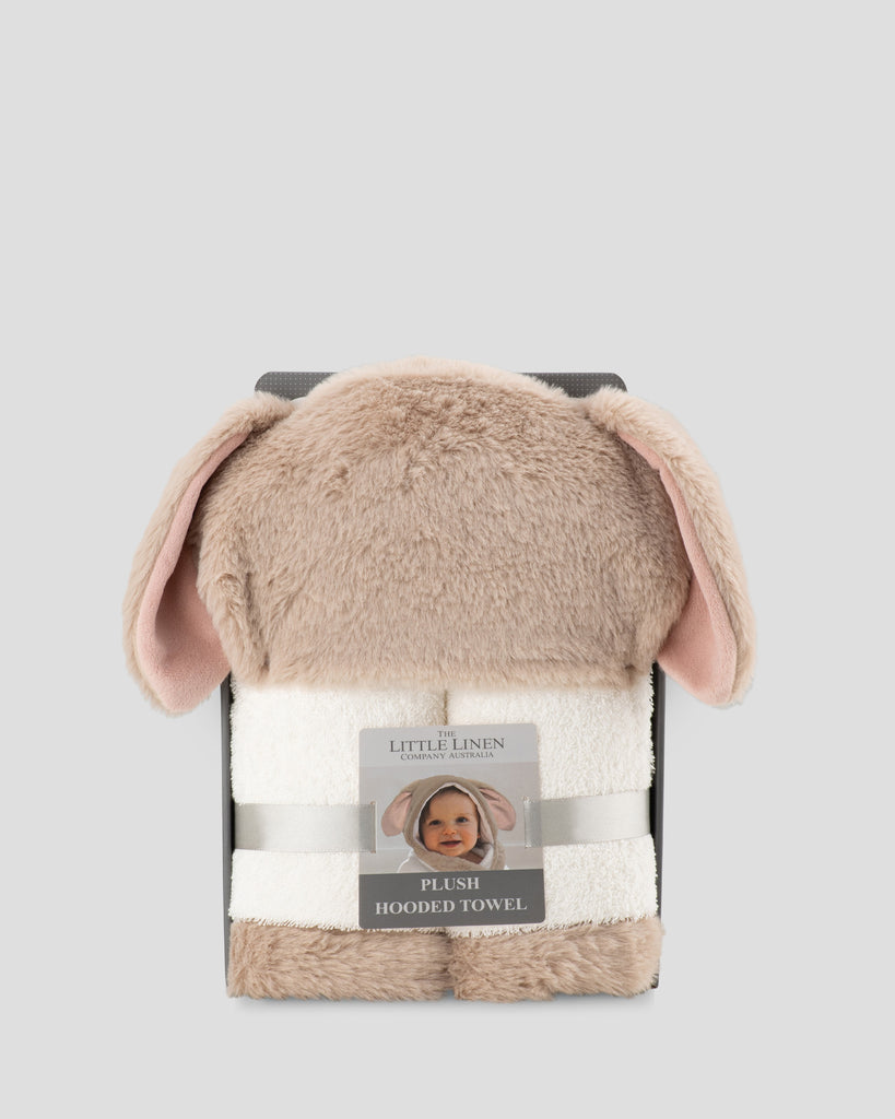 Little Linen Baby Plush Hooded Towel - Harvest Bunny