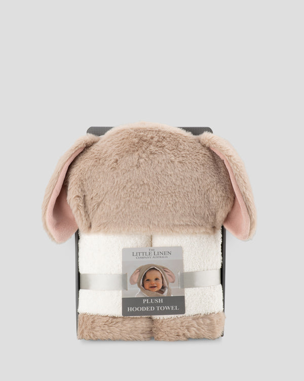Little Linen Plush Baby Hooded Towel - Harvest Bunny