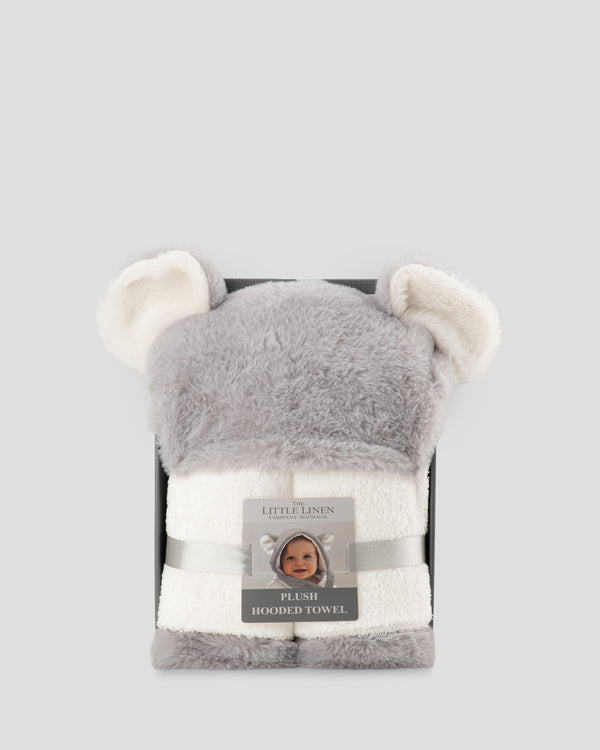 Little Linen Plush Baby Hooded Towel - Outback Koala