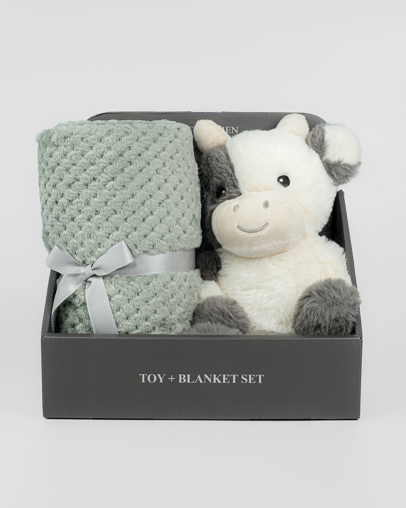 Little Linen Soft Plush Toy & Blanket - Farmyard Cow
