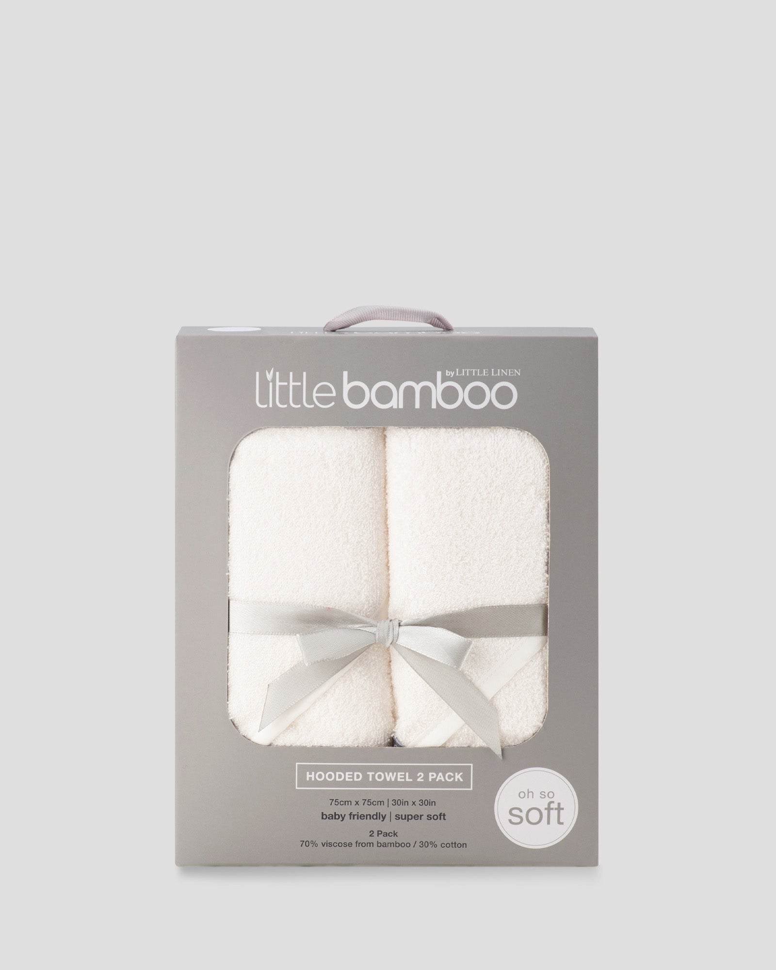 Little Bamboo Baby Hooded Towel 2PK - Natural
