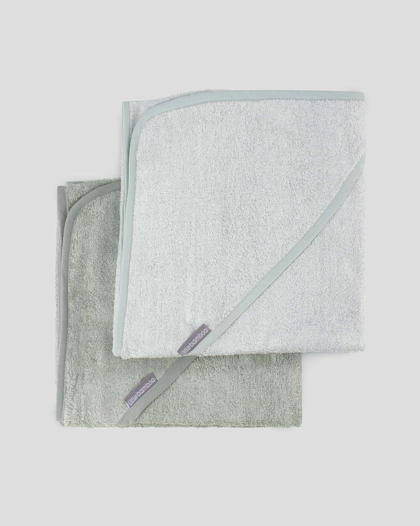 Little Bamboo Baby Hooded Towel 2PK - Bayleaf