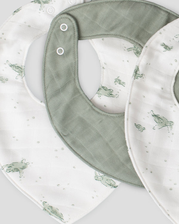 Little Bamboo Baby Muslin Bib 5PK  - Turtle Bay