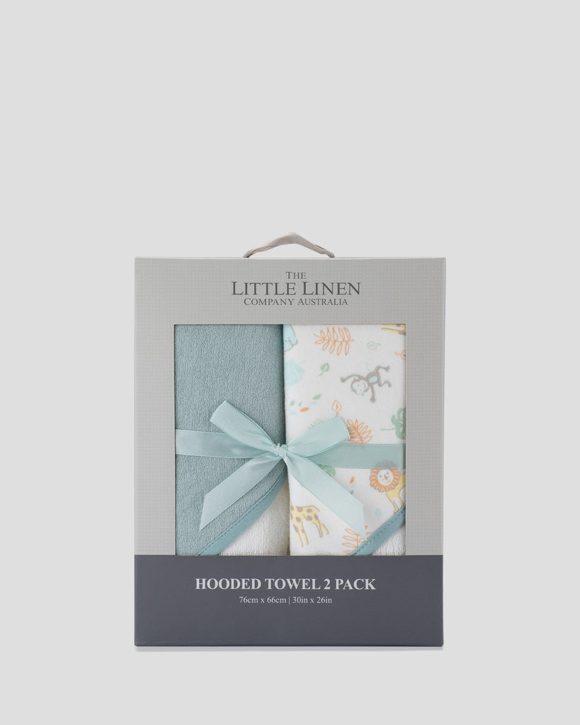 TLLC Baby Hooded Towel 2PK - Savanna Giraffe