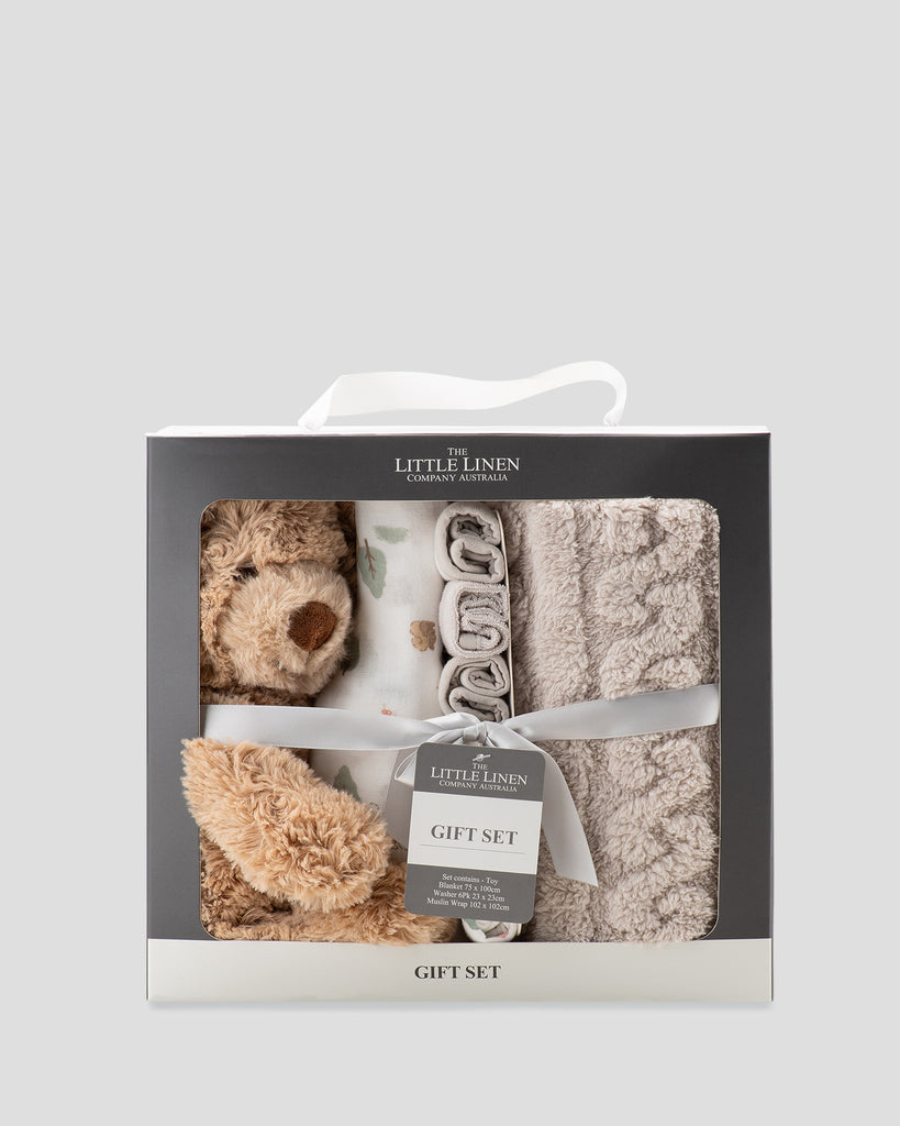 Little Linen Boxed Baby Gift Set - Willow Bear