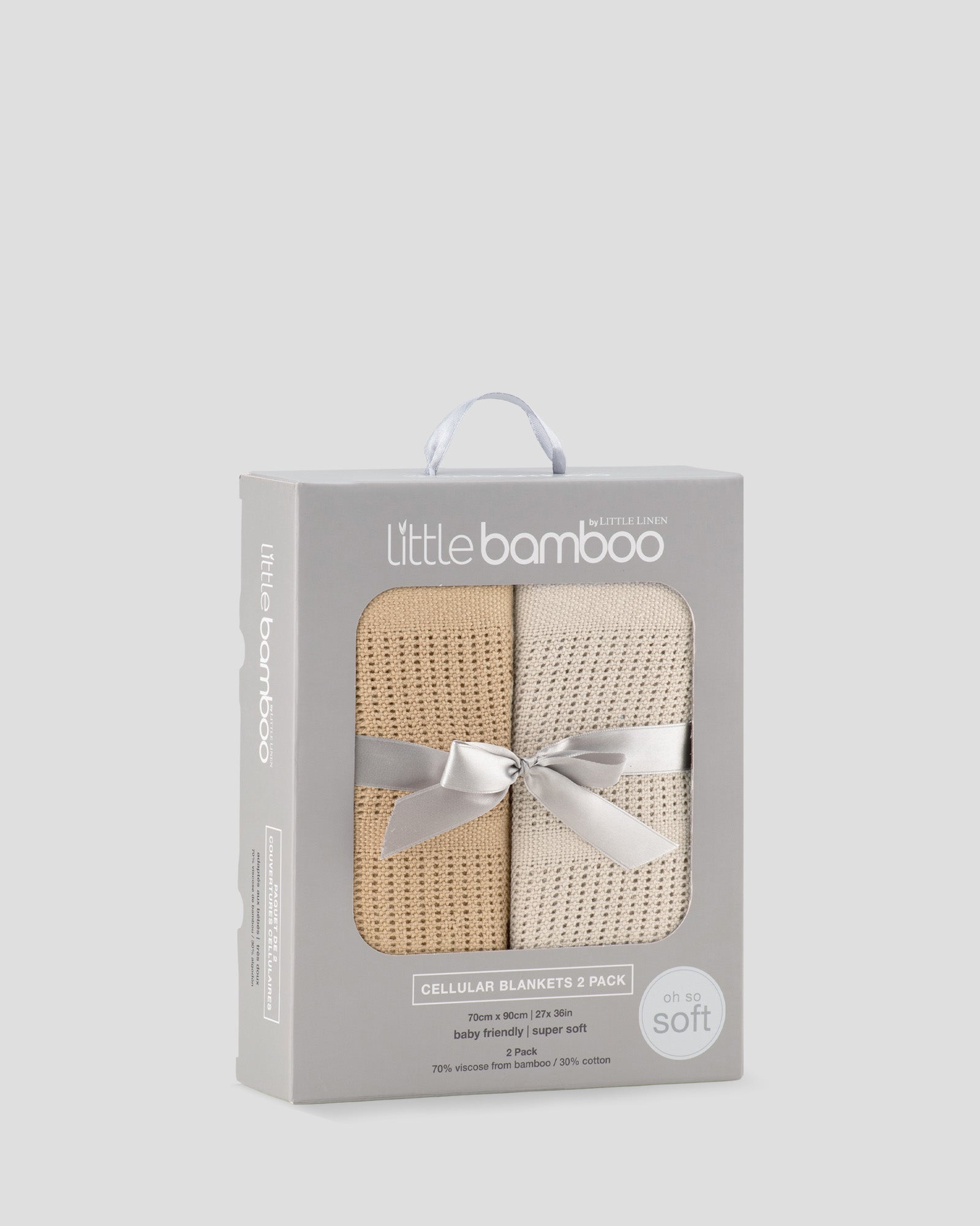 Little Bamboo Baby Cellular Blanket 2Pk - Iced Coffee