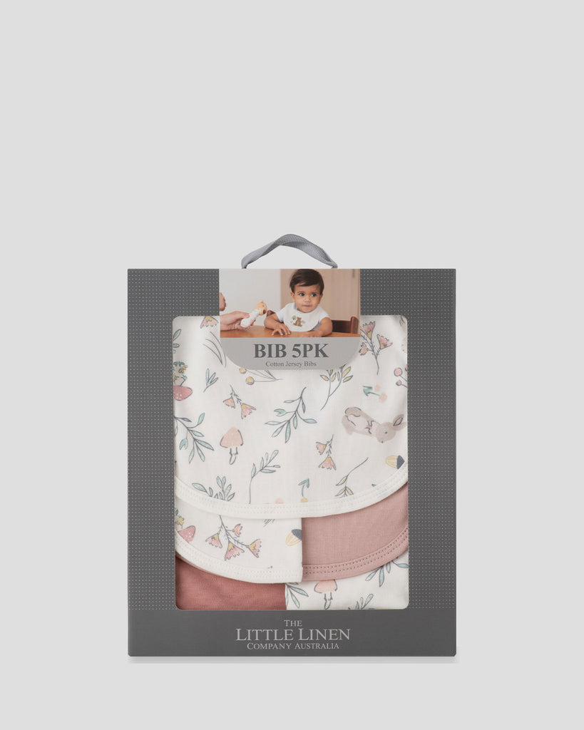 Little Linen Baby Jersey Bib 5PK - Harvest Bunny