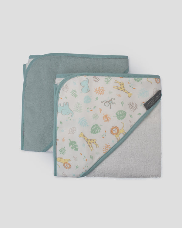 TLLC Baby Hooded Towel 2PK - Savanna Giraffe
