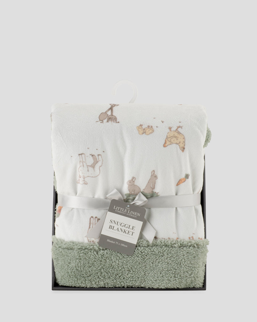 Little Linen Baby Snuggle Blanket - Farmyard Lamb