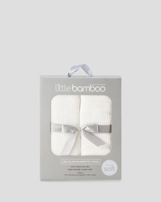 Little Bamboo Baby Cellular Blanket 2Pk - Natural