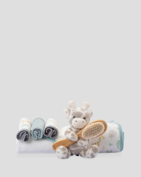 Little Linen Bath Baby Gift Set - Savanna Giraffe