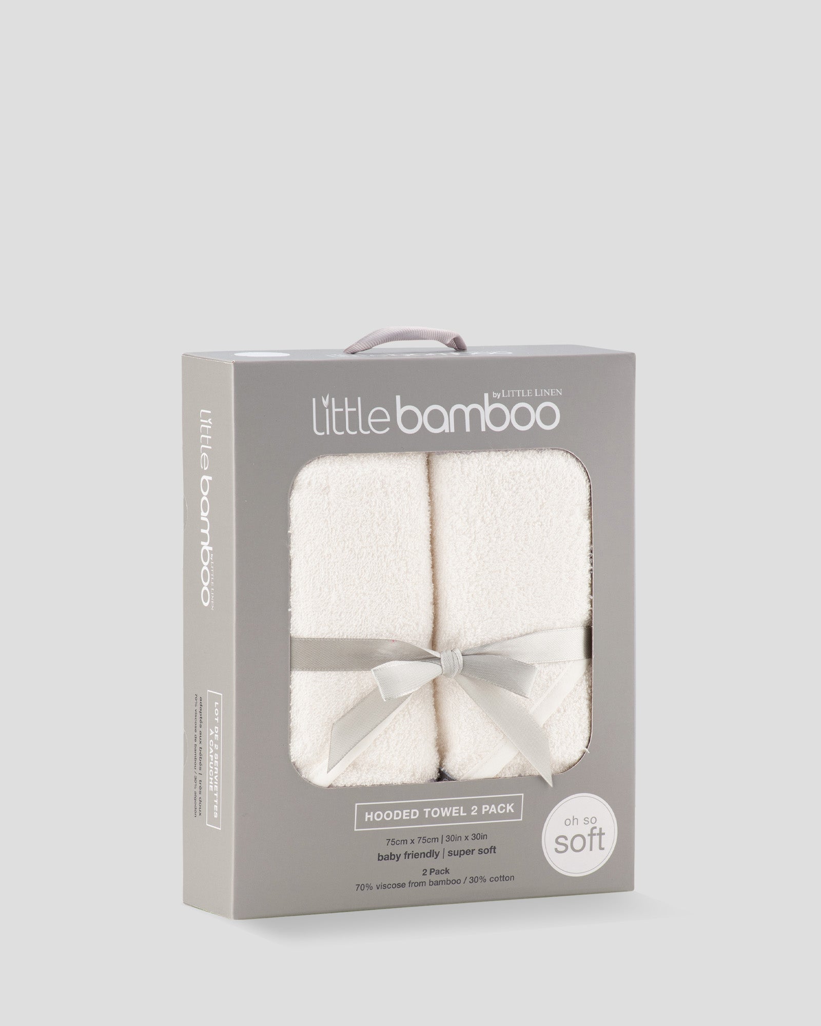 Little Bamboo Baby Hooded Towel 2PK - Natural