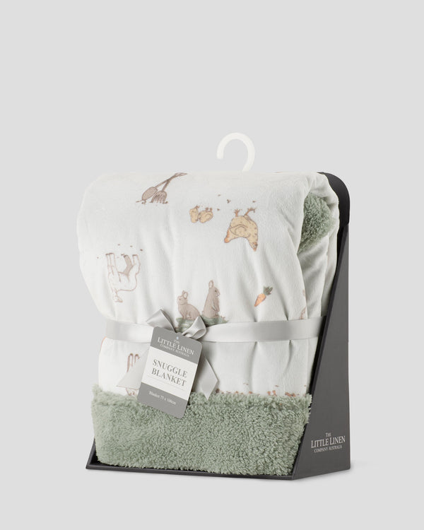 Little Linen Baby Snuggle Blanket - Farmyard Lamb