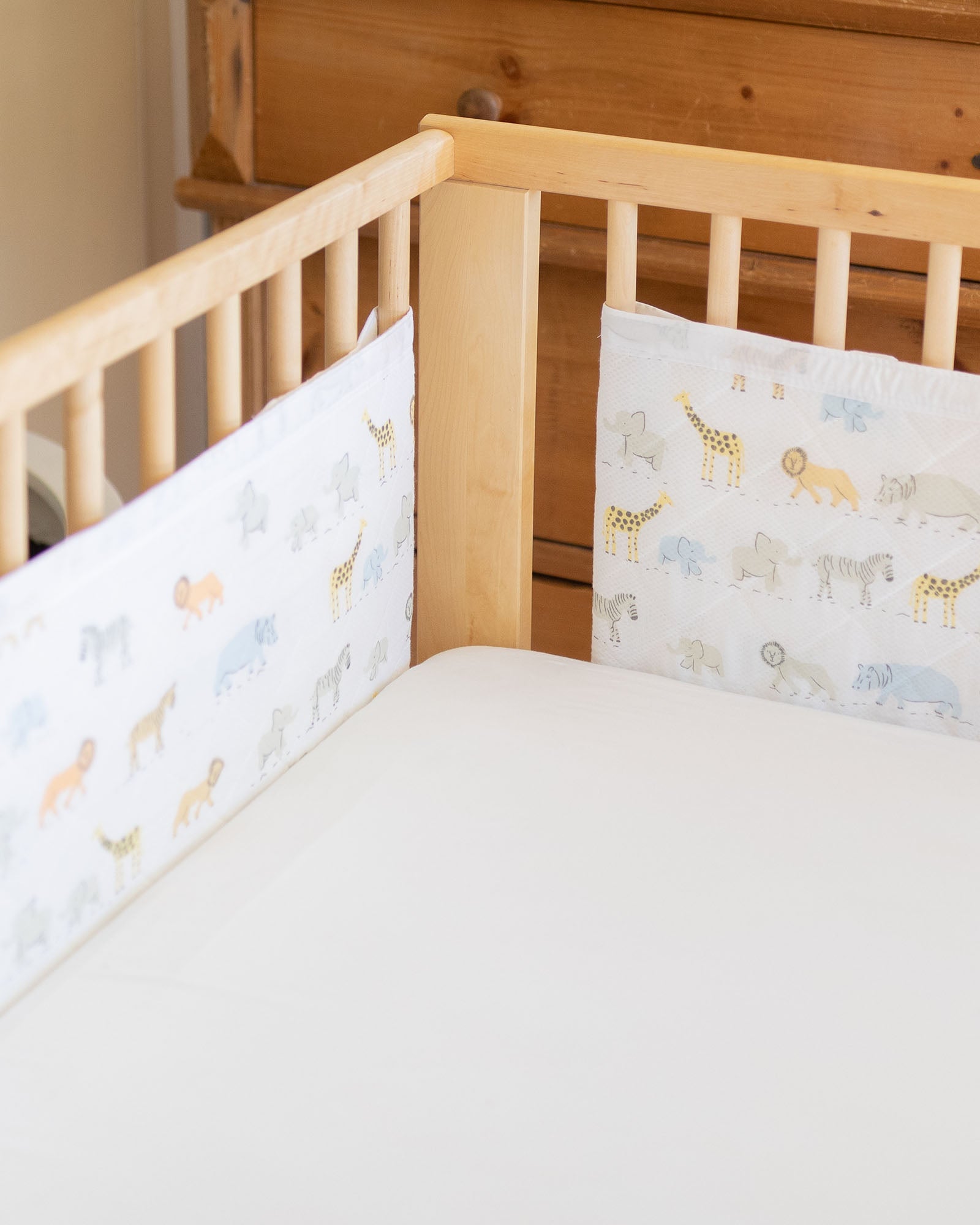 Airwrap Cot Liner Muslin 4 Sides Safari March Multi