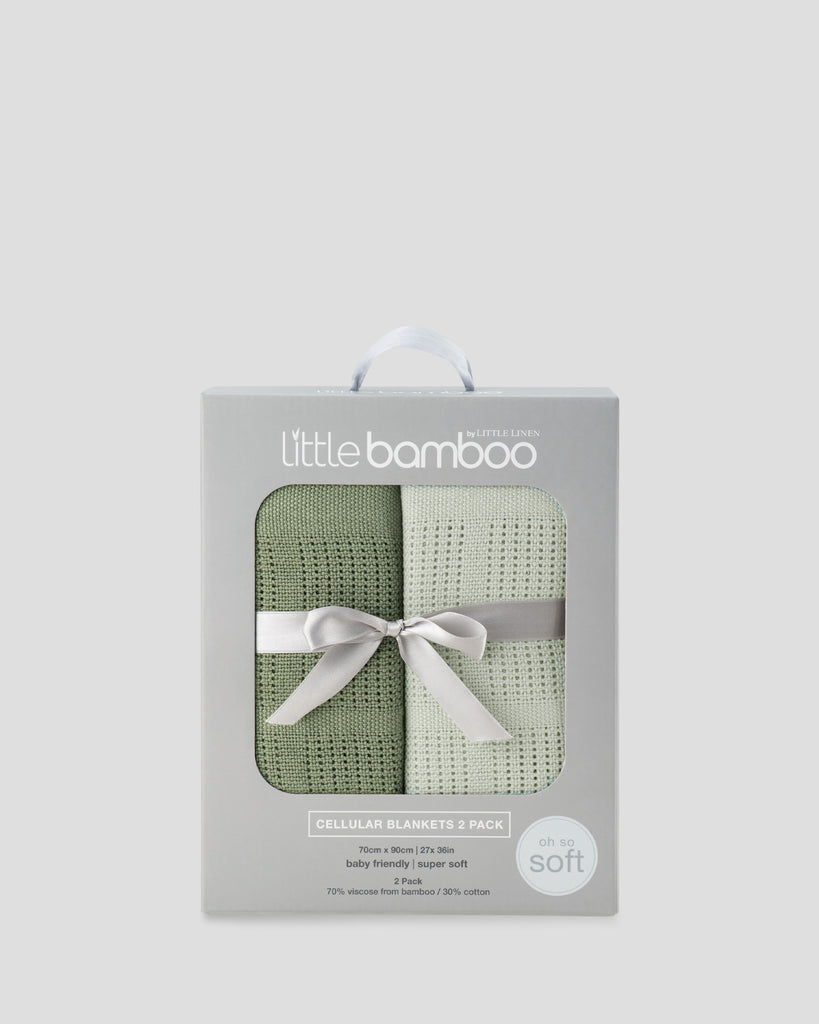 Little Bamboo Baby Cellular Blanket 2Pk - Bayleaf