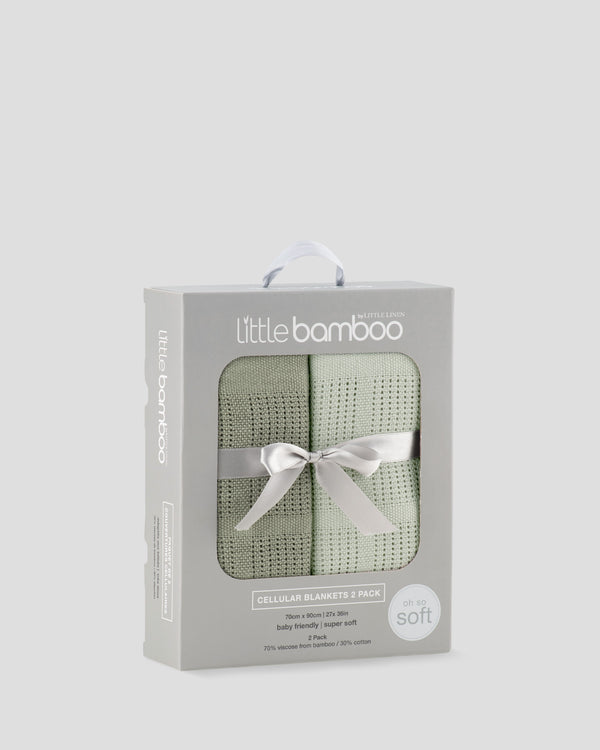 Little Bamboo Baby Cellular Blanket 2Pk - Bayleaf