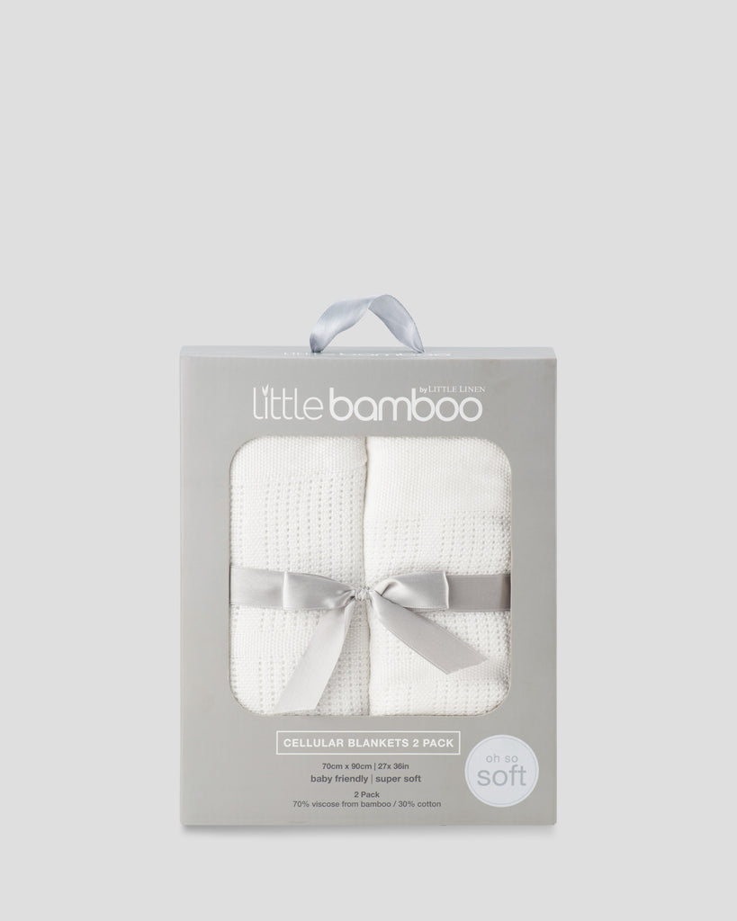 Little Bamboo Baby Cellular Blanket 2Pk - Natural