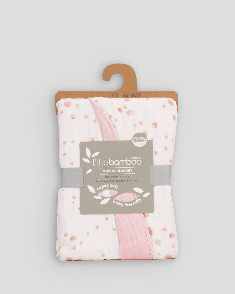Little Bamboo Muslin Baby Blanket - Dusty Pink