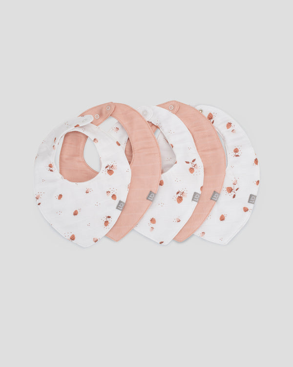 Little Bamboo Baby Muslin Bib 5PK - Dusty Rose
