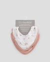 Little Bamboo Muslin Bib 2Pk Dusty Rose Front Pack