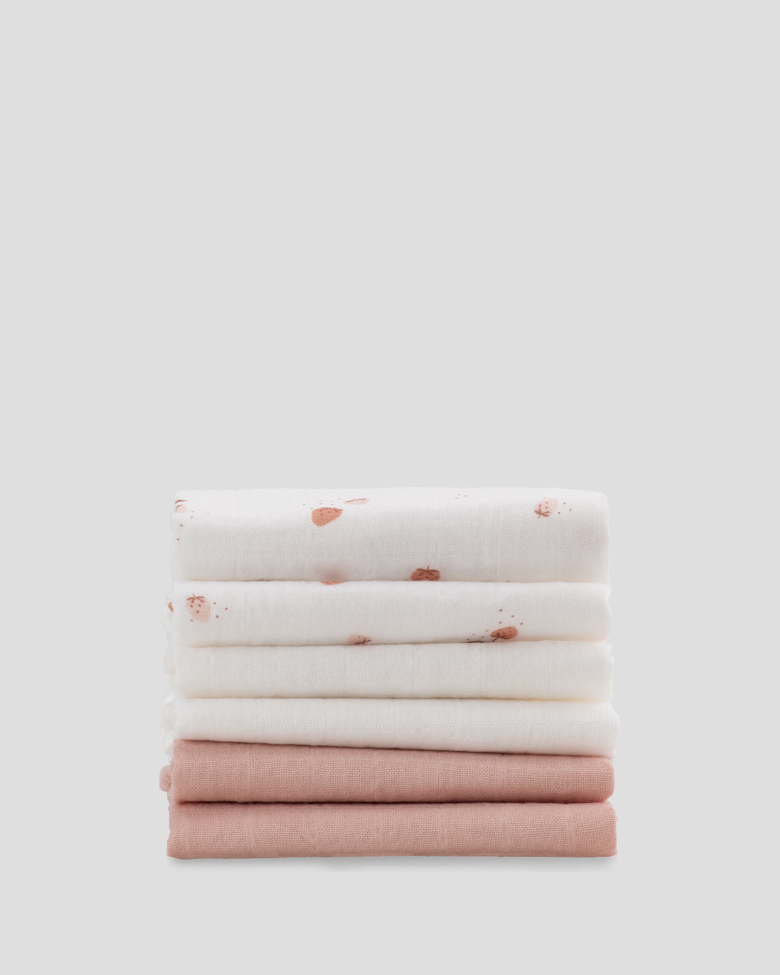 Little Bamboo Muslin Washers 6Pk Dusty Rose Lifestyle 1