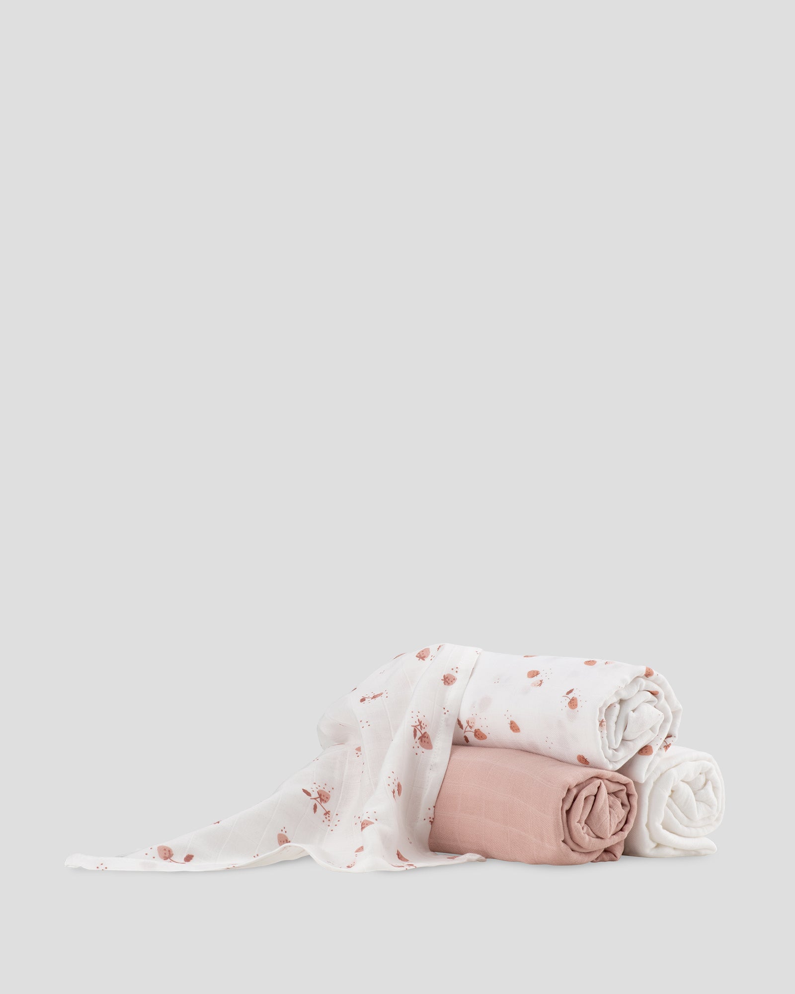 Little Bamboo Muslin Wraps 3Pk Dusty Rose Side Pack 3