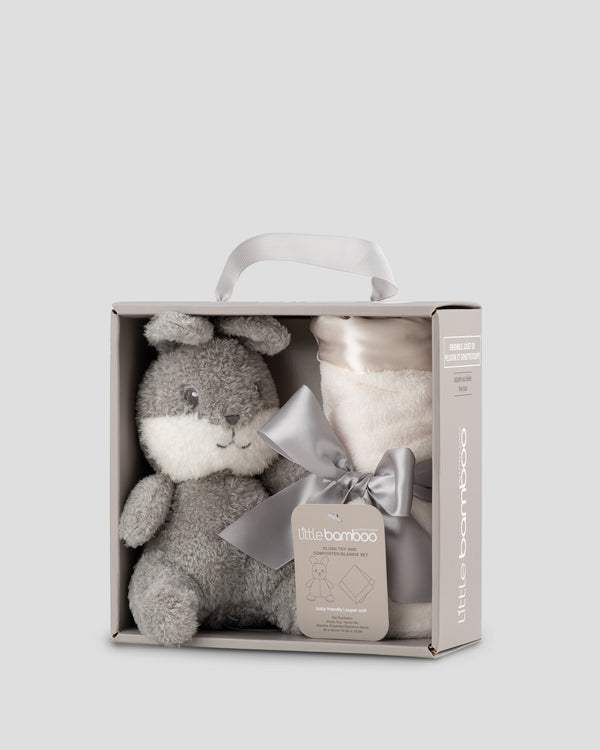 Little Bamboo Plush & Blankie Set - Natural Side Pack