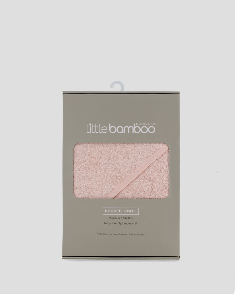 Little Bamboo Hooded Towel Dusty Rose Front Pack