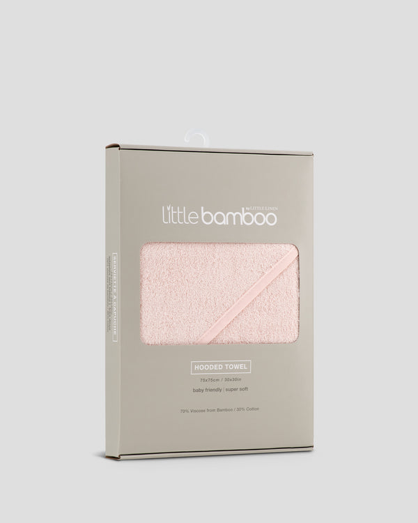 Little Bamboo Hooded Towel Dusty Rose Side Pack