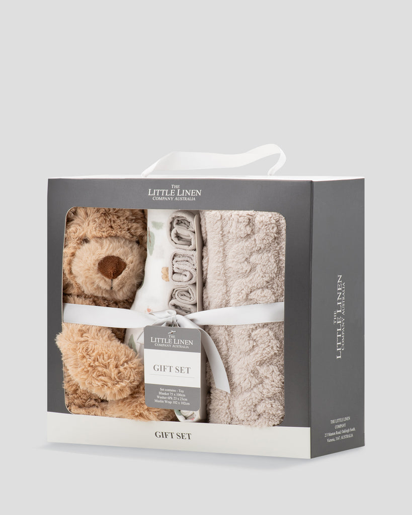 Little Linen Boxed Baby Gift Set - Willow Bear