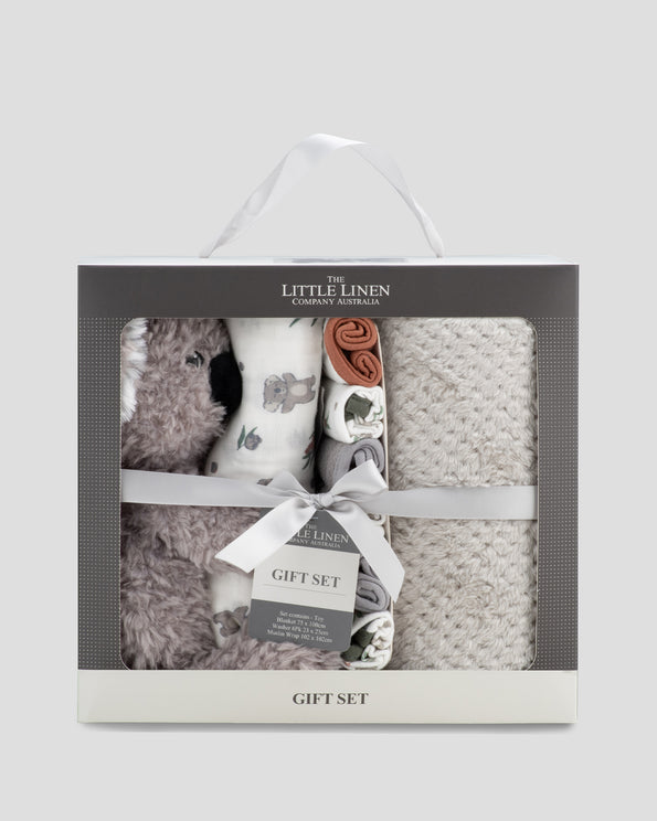 Little Linen Boxed Gift Set Outback Koala Front Pack