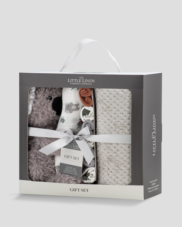 Little Linen Boxed Gift Set Outback Koala Side Pack