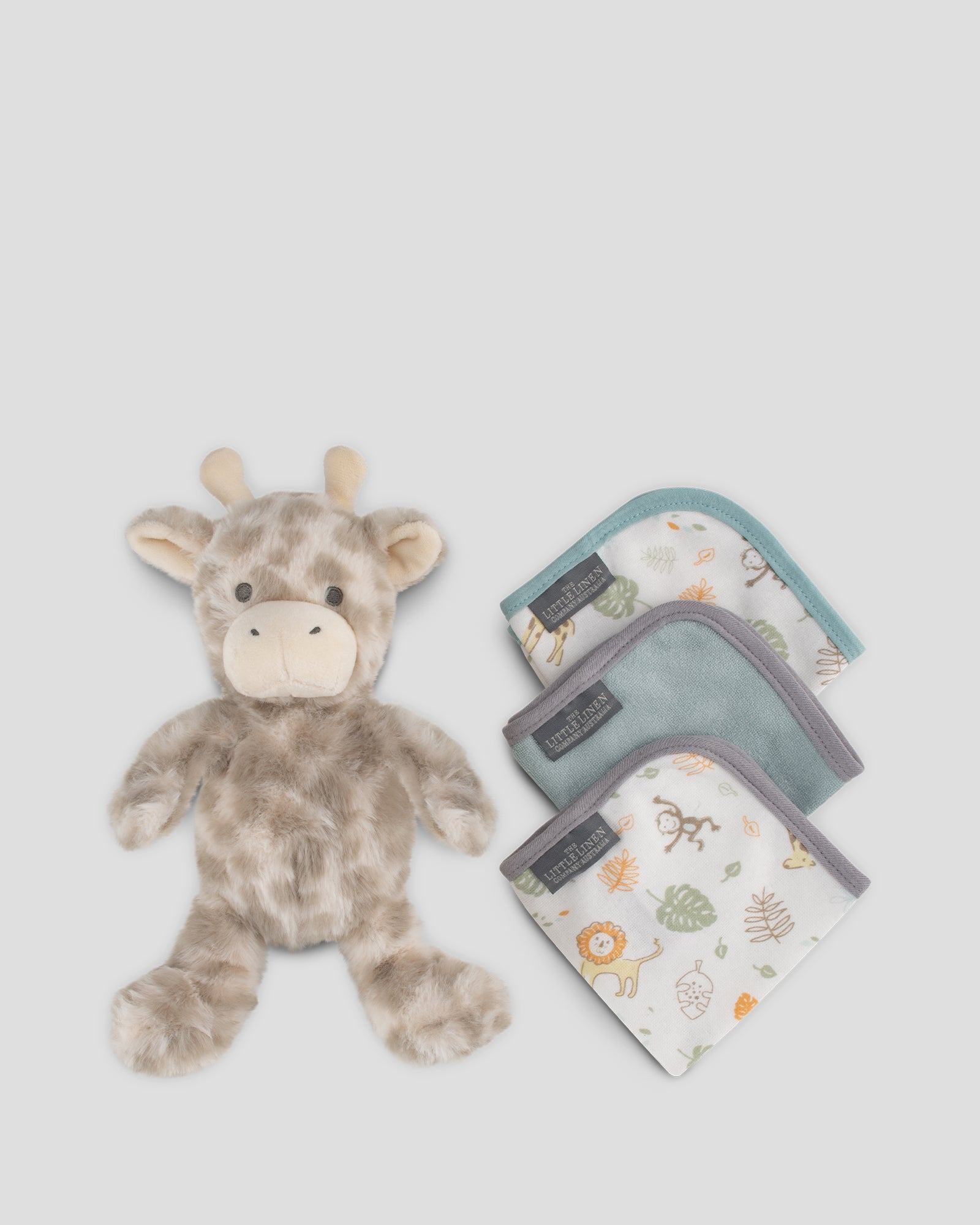 TLLC Plush Toy & Washers - Giraffe Flat Lay