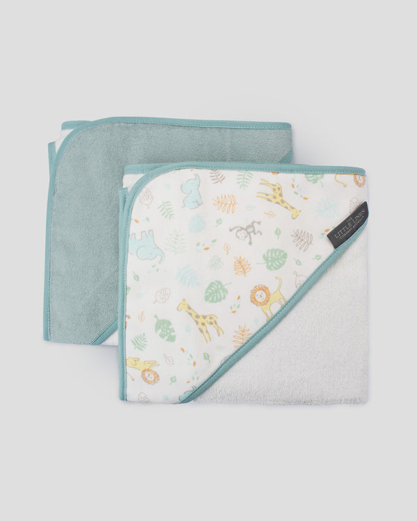 TLLC Baby Hooded Towel 2PK - Savanna Giraffe
