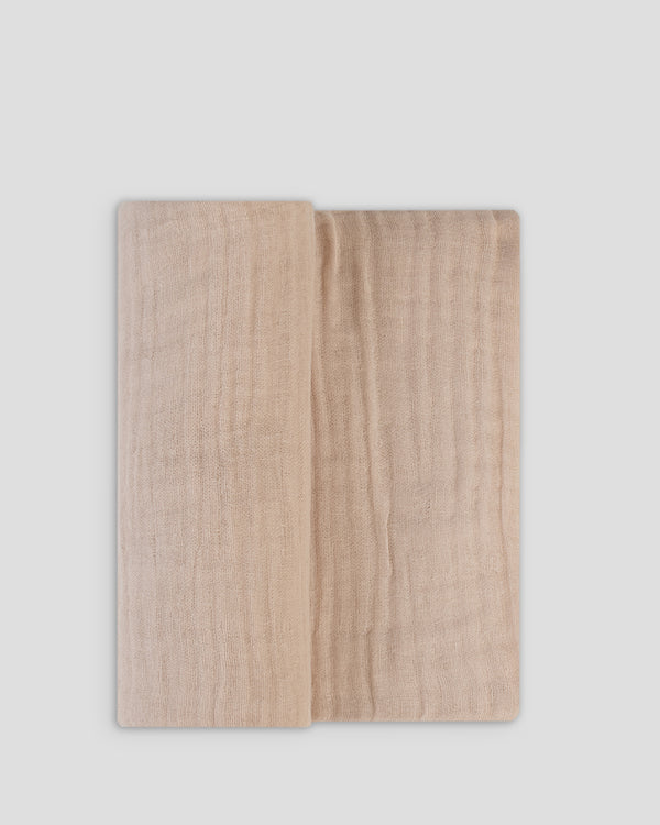 Little Linen Muslin 1pk Solids Nectar Bear Sand Flat Lay