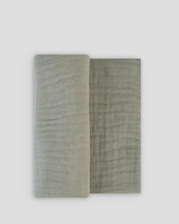 Little Linen Muslin 1pk Solids Farmyard Lamb Sage Green Product