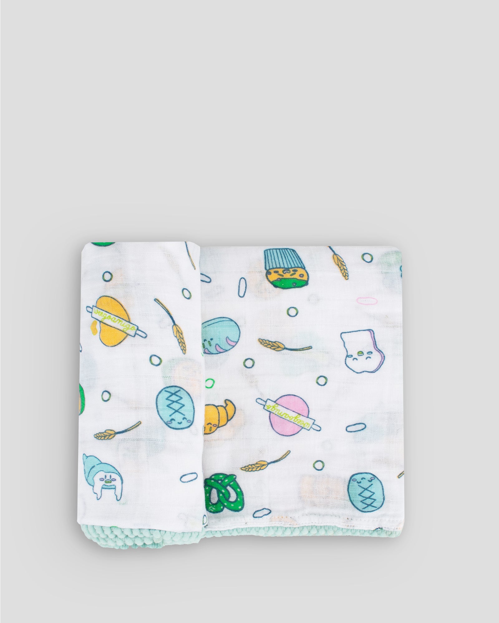 Weegoamigo Muslin Baby Wrap Pompom - Baked Treats