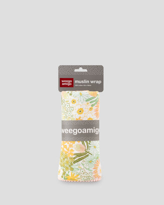 Weegoamigo Muslin Baby Wrap Pompom- Floraful