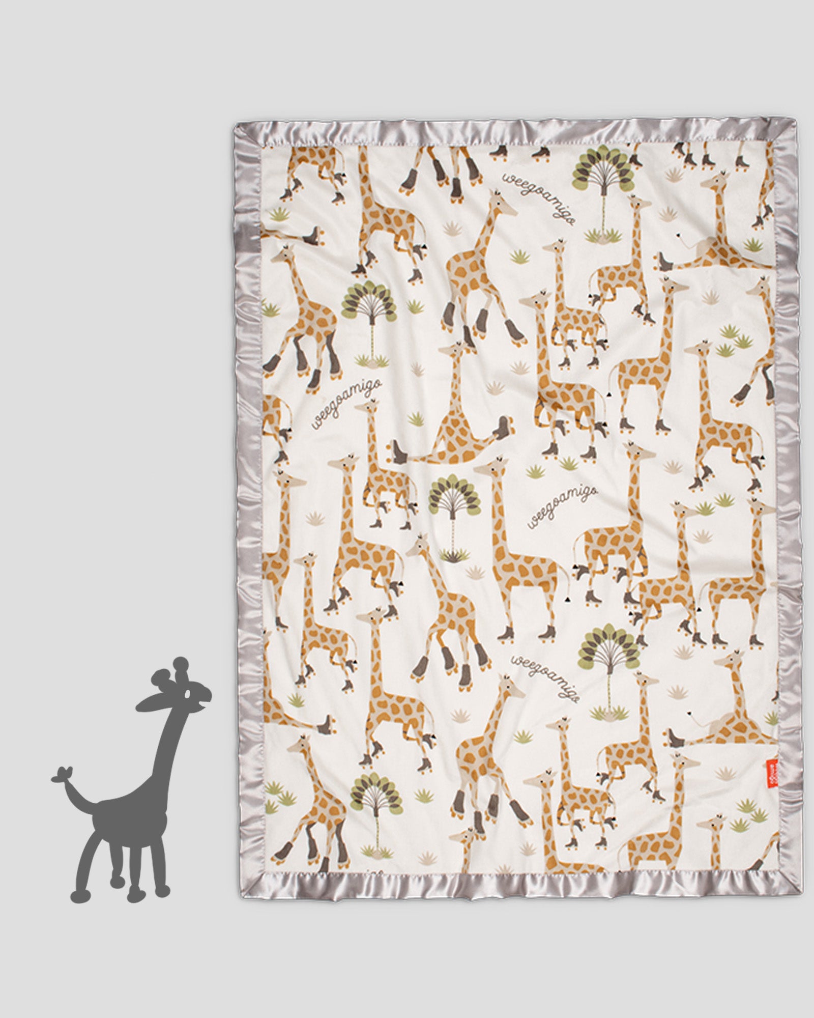 Weegoamigo Sherpa + Mink Baby Blanket - Stevie Necks Giraffe