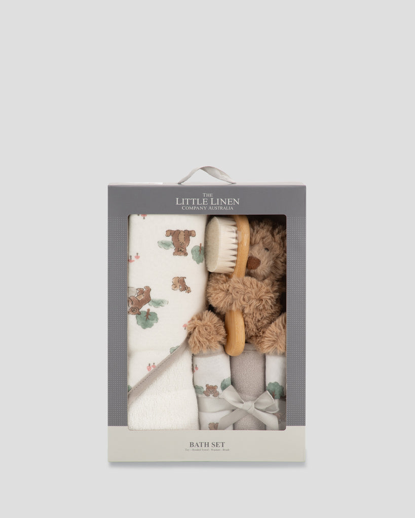 Little Linen Bath Baby Gift Set - Willow Bear