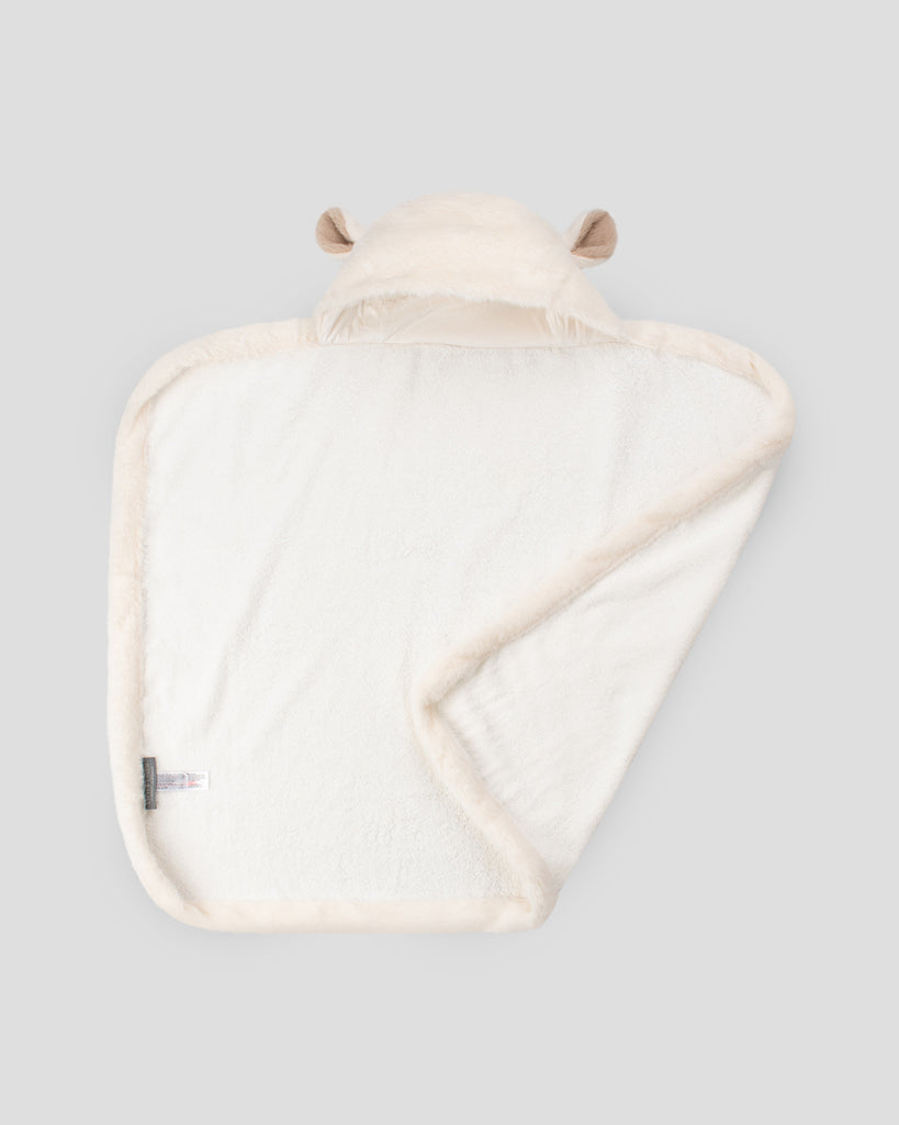 Little Linen Plush Baby Hooded Towel - Farmyard Lamb