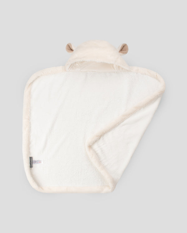 Little Linen Baby Plush Hooded Towel - Farmyard Lamb