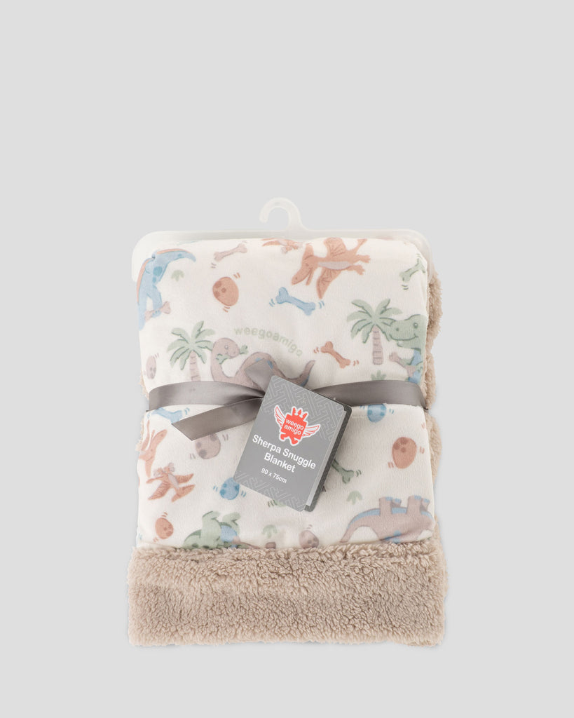 Weegoamigo Sherpa Snuggle Blanket - Roar-y McIlroy Dinosaur