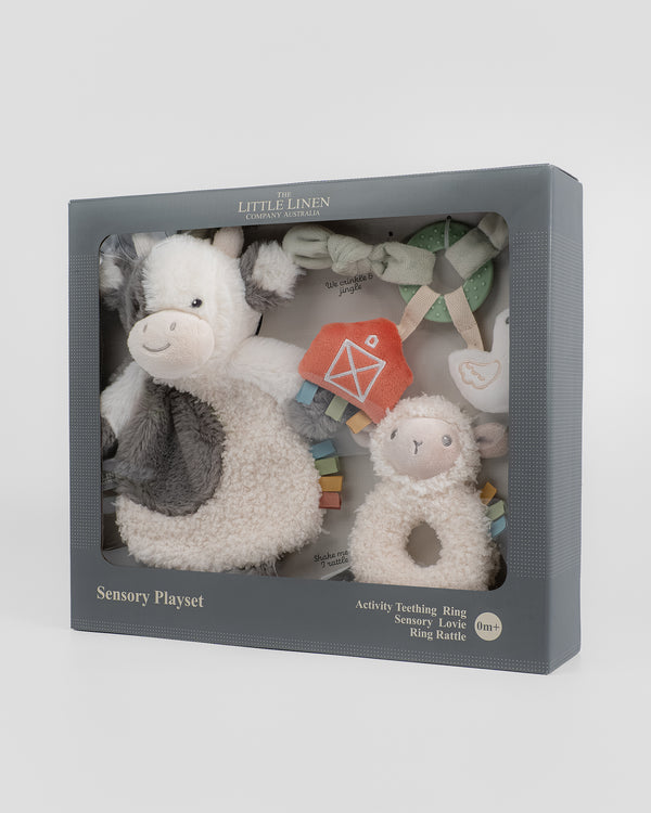 Little Linen Sensory Playset - Farmyard Cow